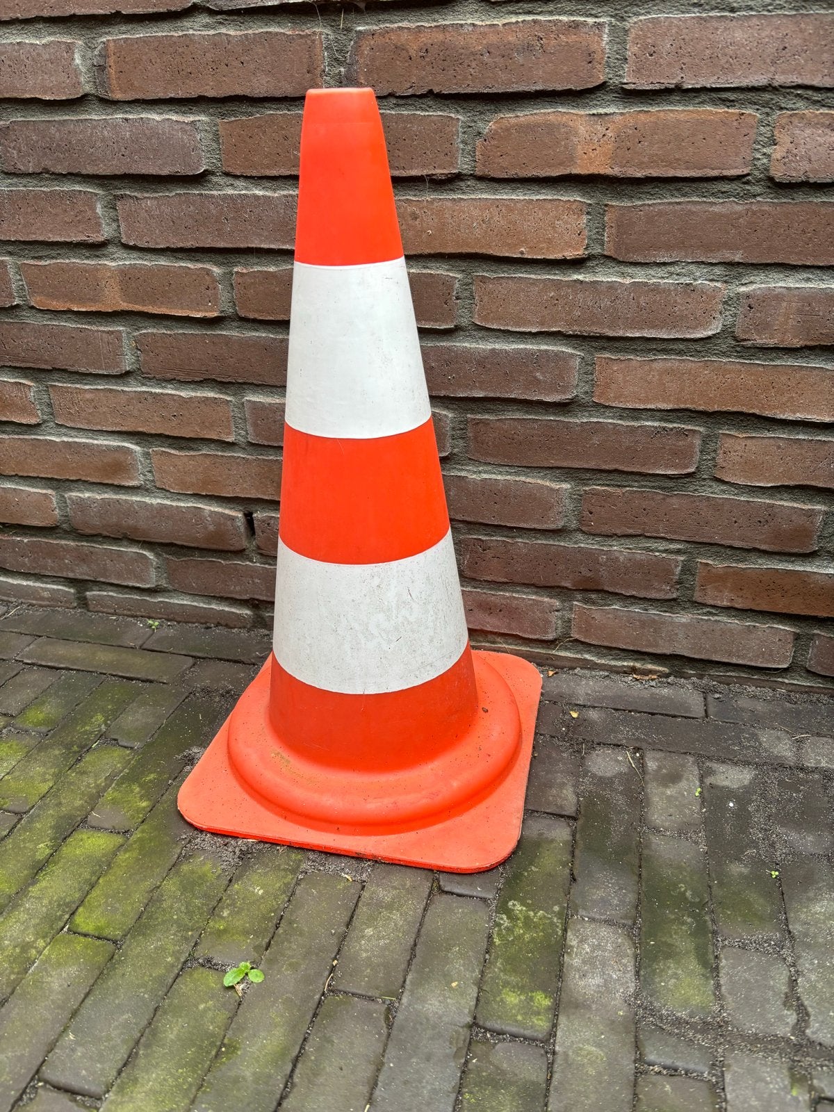 Wegwerkers pion - Oranje/Wit verkeerskegel, Ophalen of Verzenden, Gebruikt