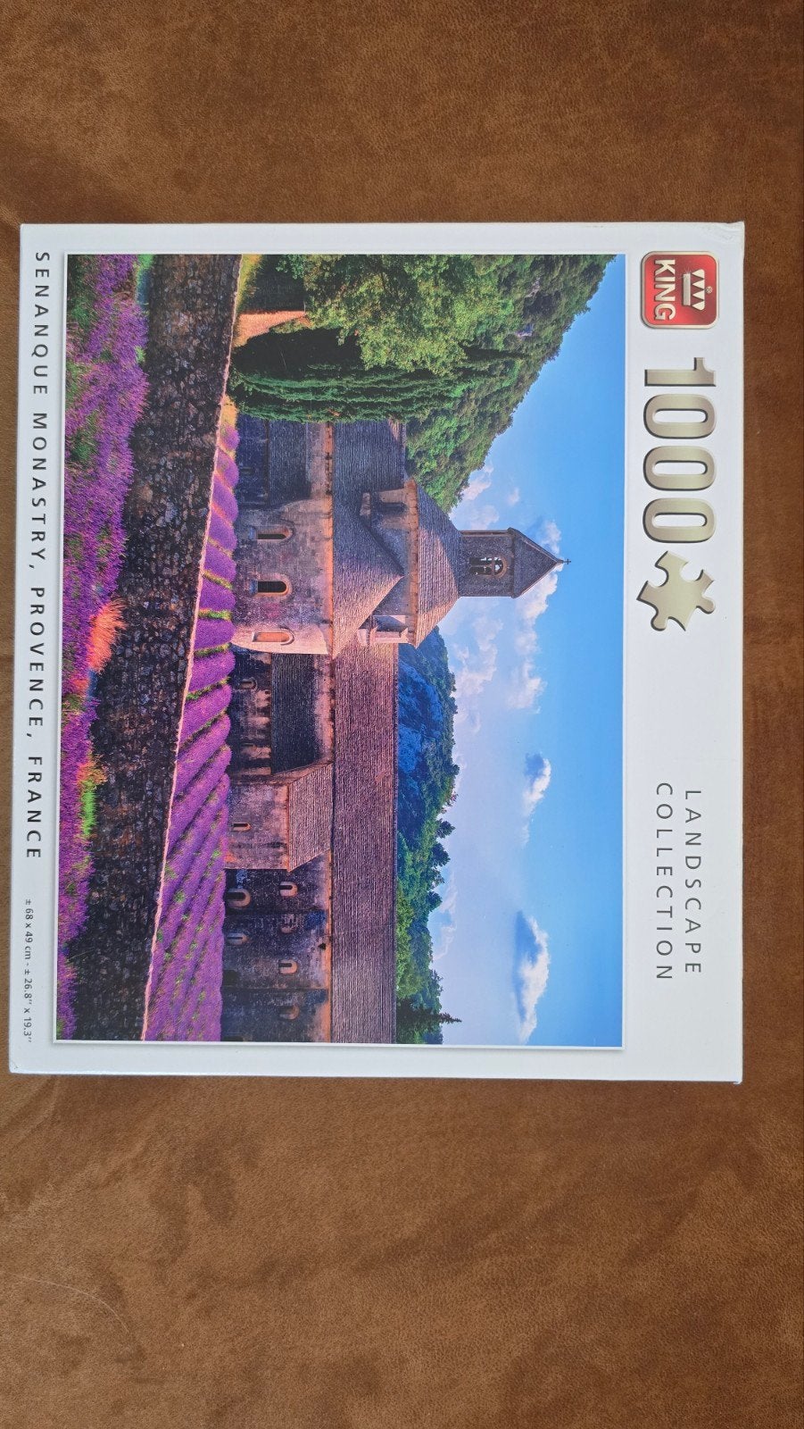 King Legpuzzel 1000 stukjes - Senanque Monastery Provence, Ophalen of Verzenden, 500 t/m 1500 stukjes, Gebruikt, Legpuzzel