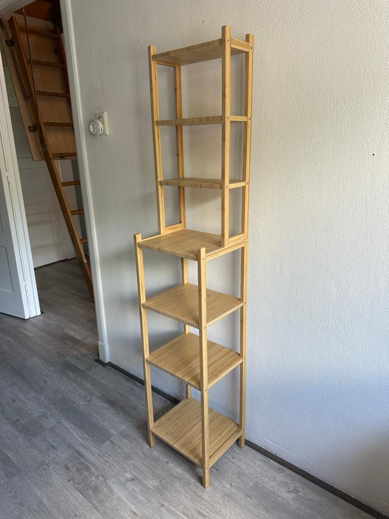 IKEA Ragrund Stellingkast badkamer bamboe, Ophalen, (Half)hoge kast, Minder dan 50 cm, Zo goed als nieuw