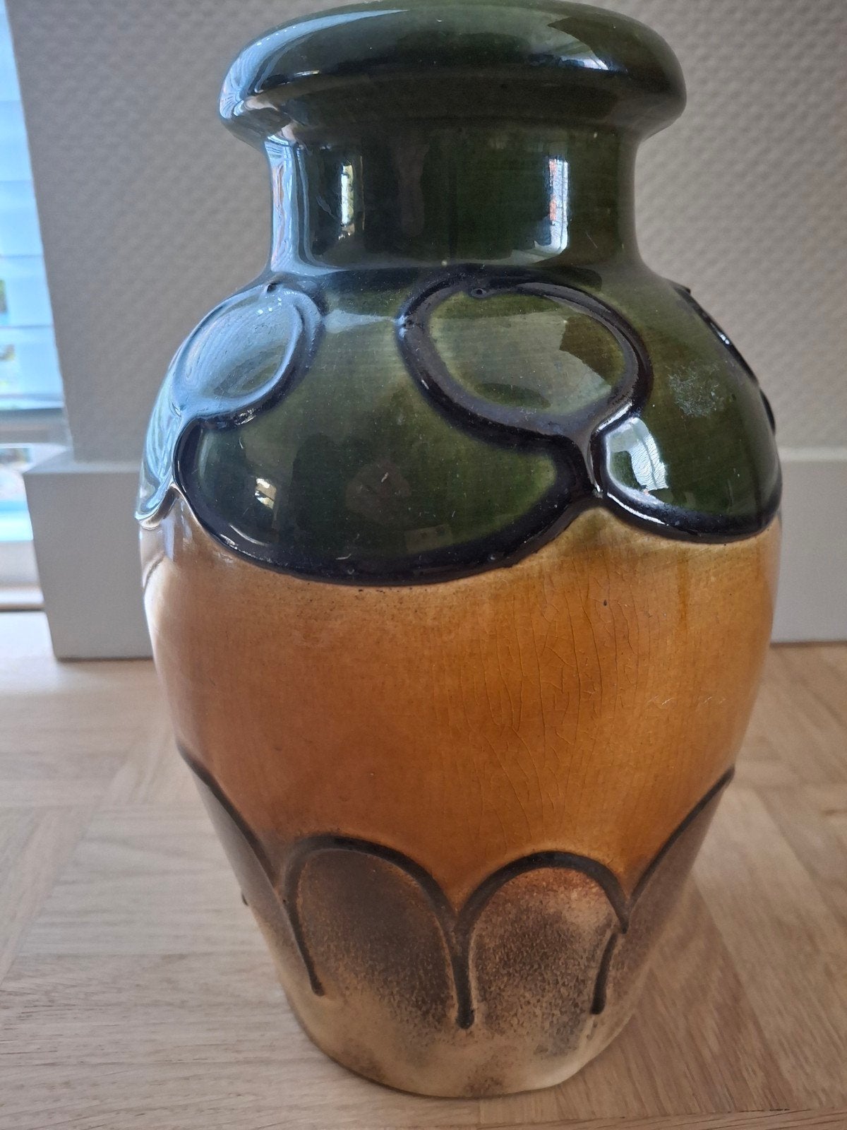 Vintage Scheurich Keramiek Vaas 291-26 - Groen/Geel, Ophalen