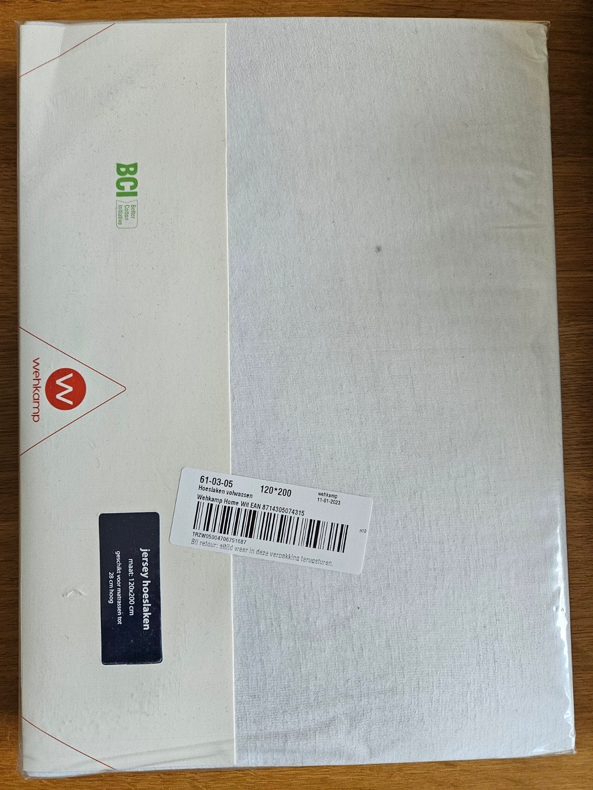 Hoeslaken jersey oeko-tex Wit 120x200 - Nieuw, Ophalen, Eenpersoons, Nieuw, Wit