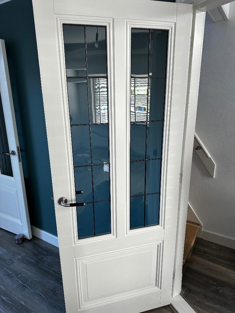 Glas in lood binnendeur 83x211cm, Doe-het-zelf en Verbouw, Deuren en Horren, Ophalen, 80 tot 100 cm, Binnendeur, Zo goed als nieuw