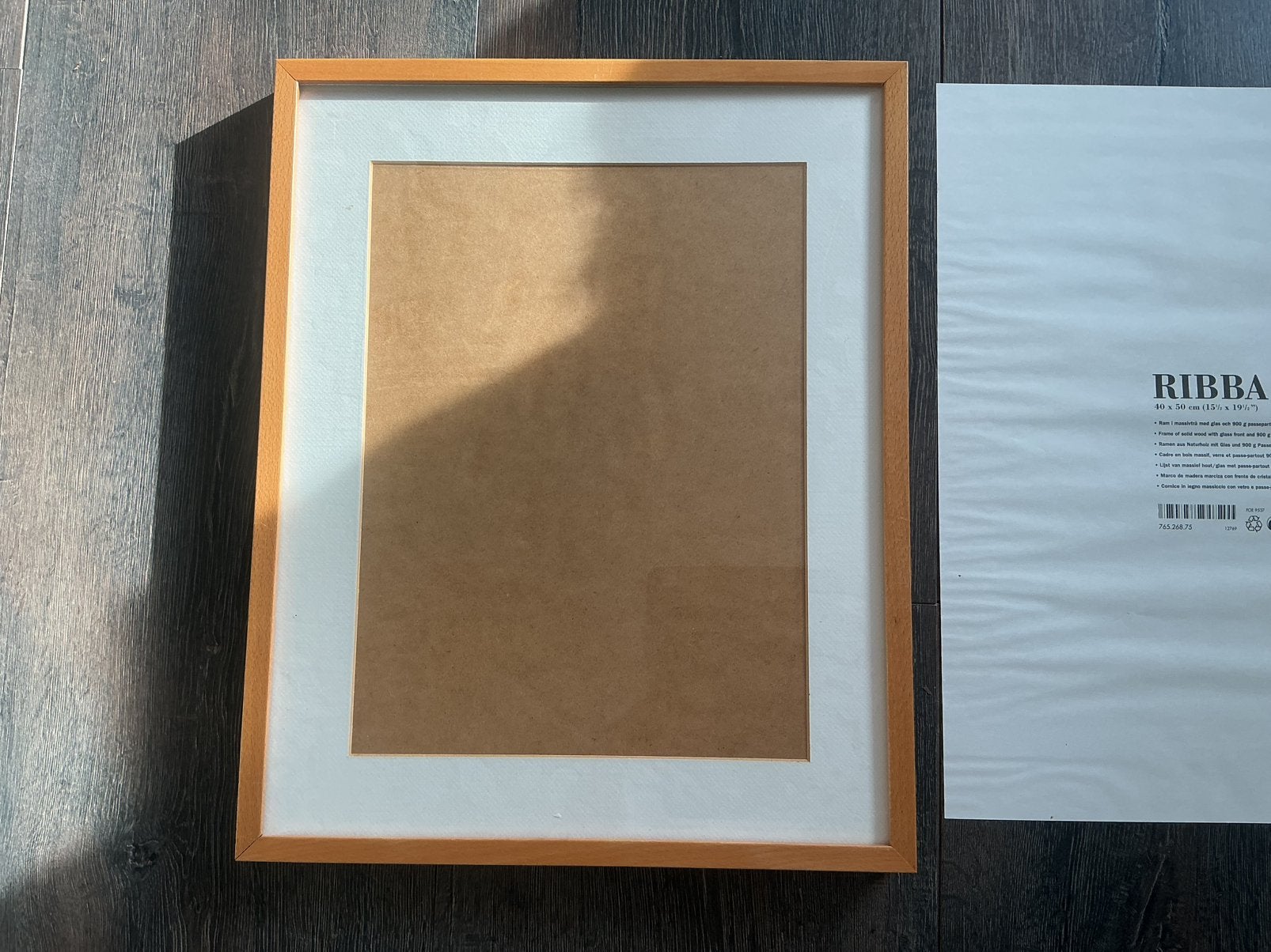 IKEA Fotolijst/schilderijlijst 40x50 cm met passe-partout, Ophalen, Bruin, Gebruikt, Fotolijst