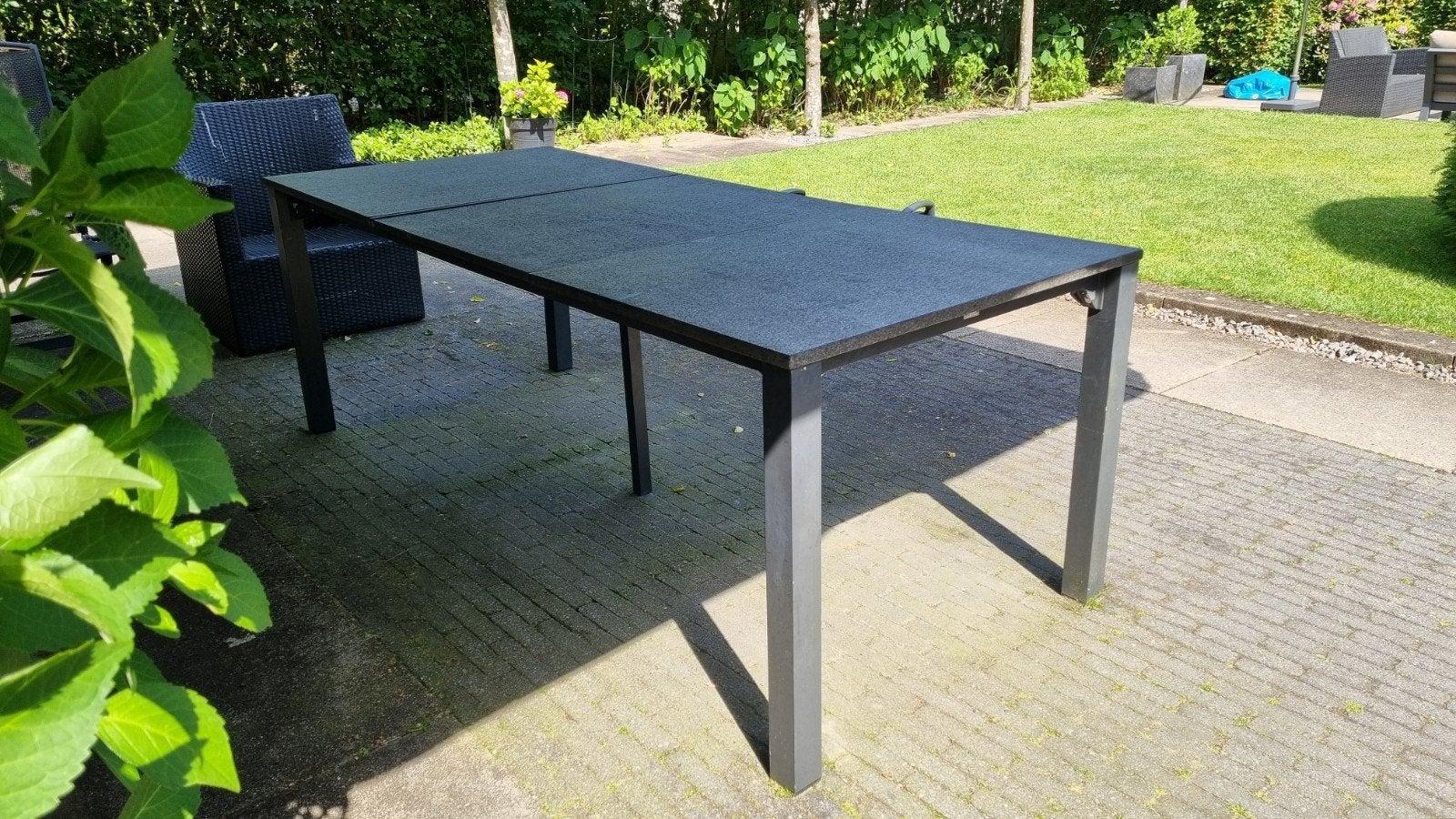Grote tuintafel 210x90 cm, merk LIFE, antracietgrijs, Ophalen, Gebruikt, Rechthoekig, Metaal