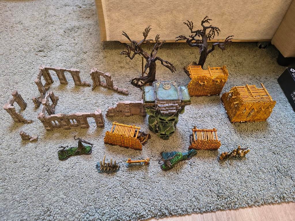 Warhammer terrein en scenery set, Hobby en Vrije tijd, Wargaming, Gebruikt, Warhammer, Toebehoren, Geverfd, Ophalen of Verzenden