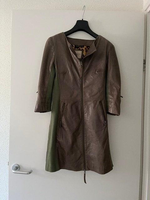 Leren Jurk Mission Bleu, Verzenden, Maat 36 (S), Boven de knie, Groen