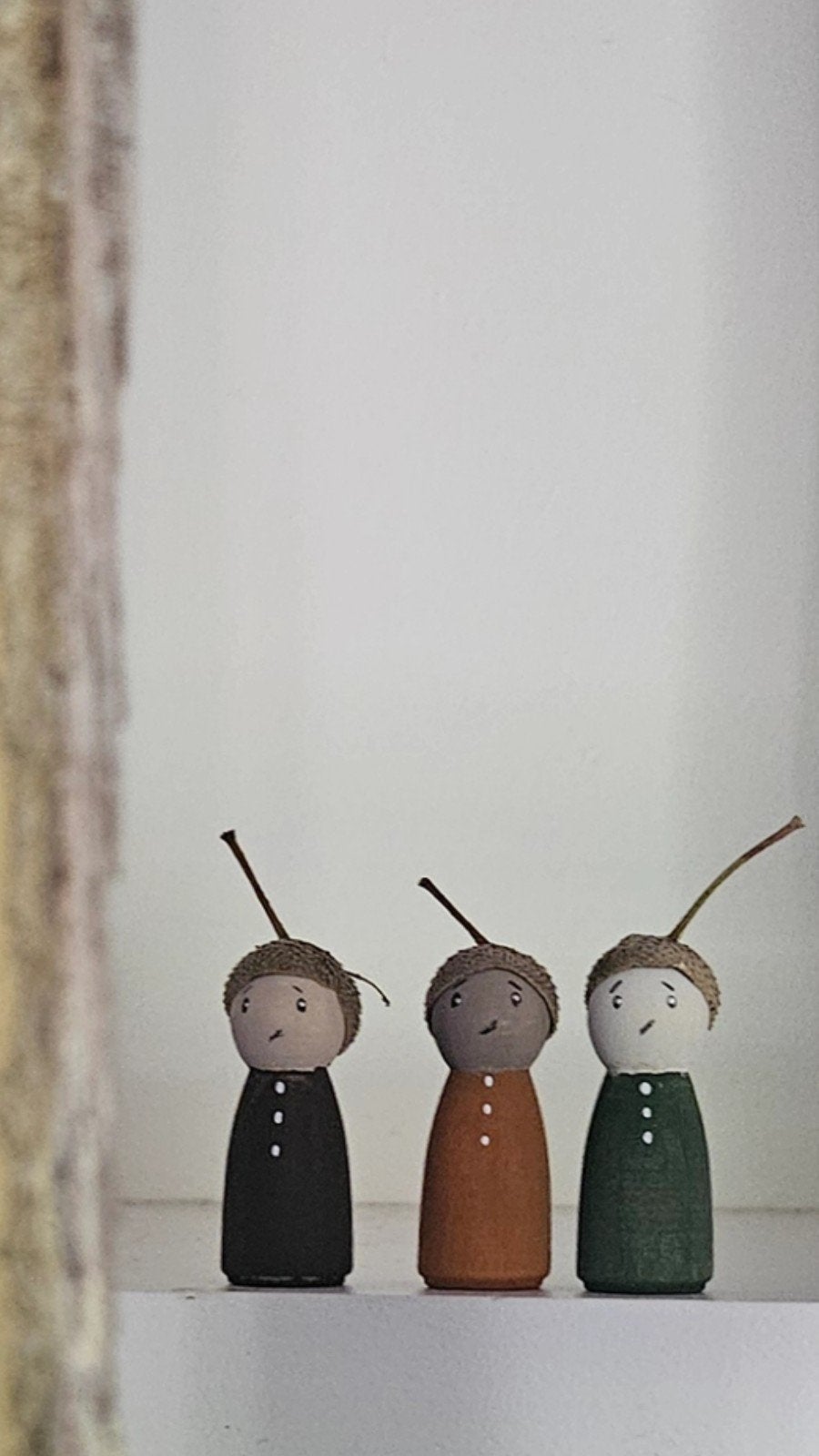 Handgemaakte Herfst Pegdolls - Uniek, Hout, Meerkleurig, Overige stijlen, Nieuw