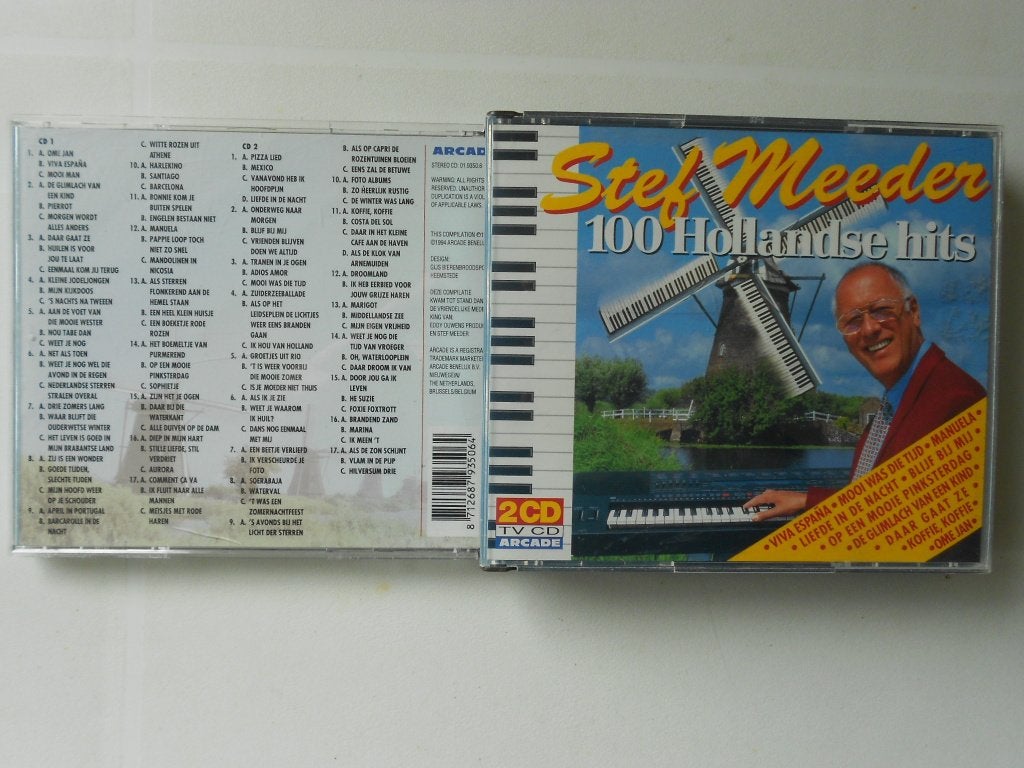 Cd box (2 cd s) stef meeder 100 hollandse hits, arcade 1994., Ophalen, Gebruikt