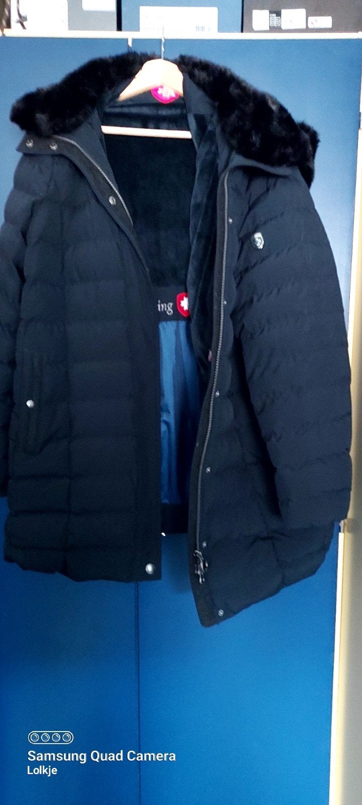 Warme winterjas met capuchon - Maat XXL, Ophalen, Wellensteyn, Blauw, Maat 46/48 (XL) of groter