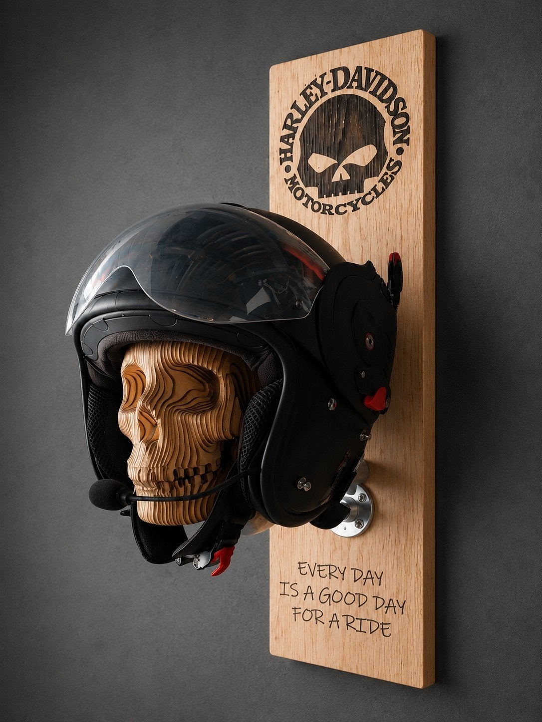 Harley-Davidson helmhouder met schedel design, Ophalen, Nieuw met kaartje, Heren, Overige merken