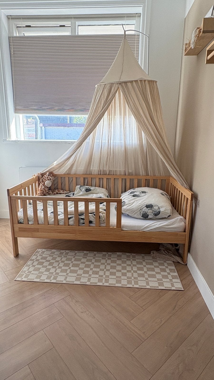 Peuterbed Petit Amélie (incl. matras en dekbed), Ophalen, Gebruikt, 70 tot 85 cm, 140 tot 160 cm