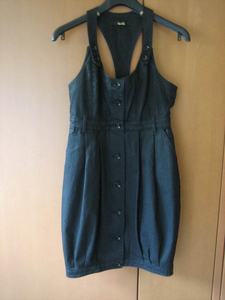 Zwarte jeans ballonjurk / overgooier GIO GOI 36-38 snazzeys, Kleding | Dames, Maat 38/40 (M), Verzenden, Zwart, Nieuw