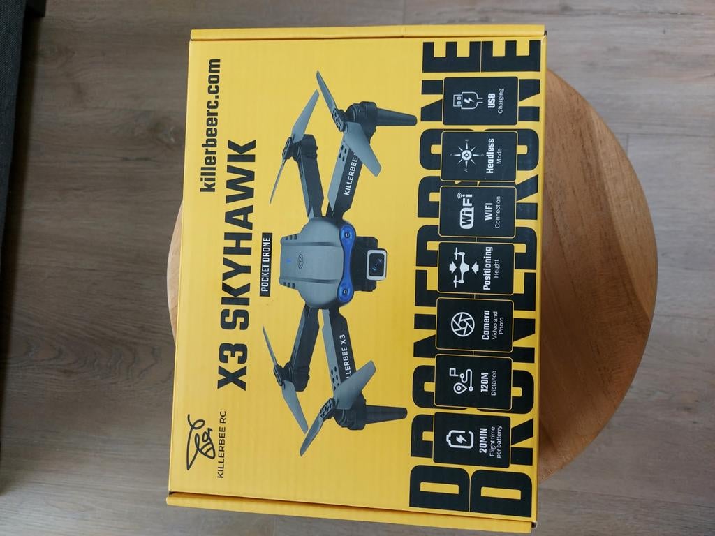 Killerbee X3 Skyhawk drone met camera, Audio, Tv en Foto, Drones, Basiskwaliteit, Bediening via smartphone, 100 tot 1000 meter