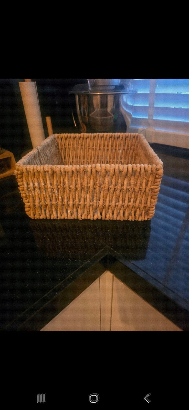 mand, Huis en Inrichting, Woonaccessoires | Schalen en Manden, Ophalen of Verzenden, Rond, Riet