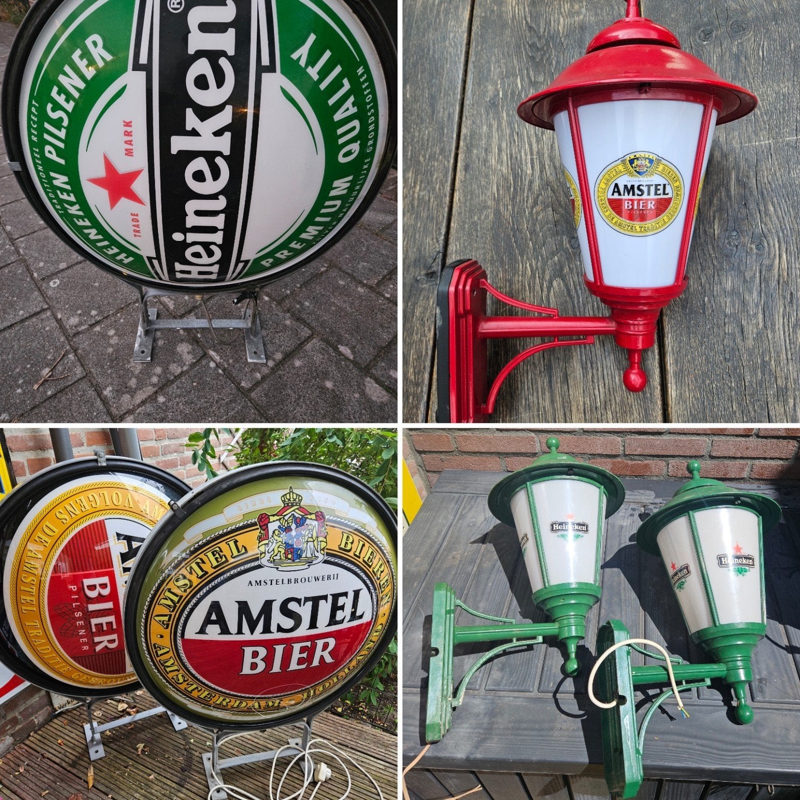 Verschillende Amstel en Heineken lampen, Verzamelen, Ophalen, Reclamebord, Plaat of Schild, Heineken