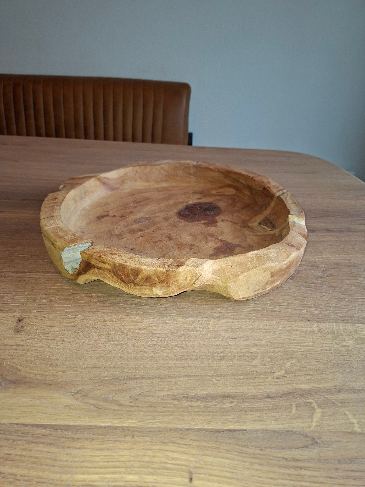 Decoratieve houten schijf - Uniek stuk voor elk interieur, Gebruikt, Schaal, Rond, Ophalen of Verzenden