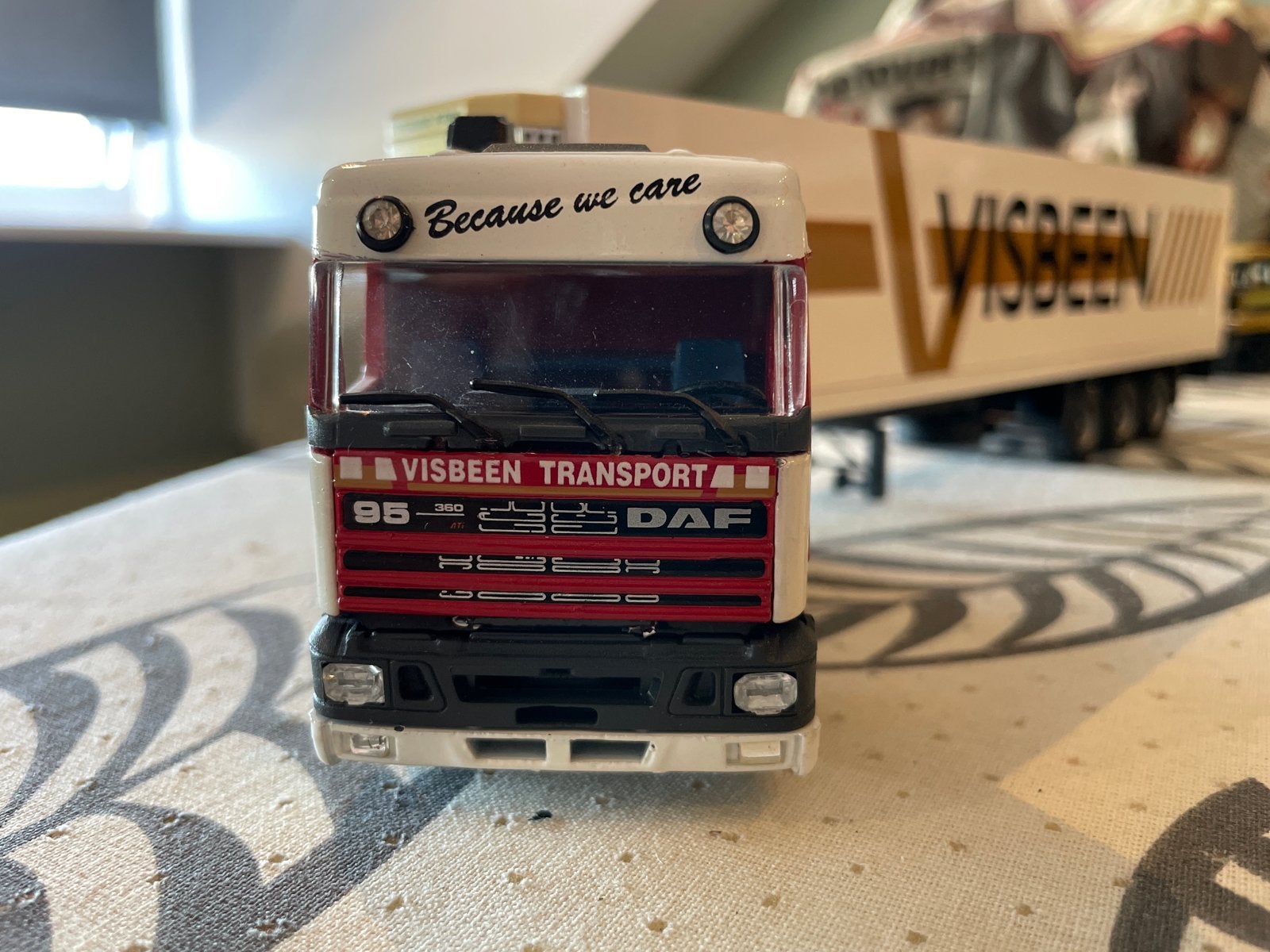 Tekno DAF 95 ATI 360 1:50 model - Visbeen Transport, Ophalen of Verzenden, Gebruikt, Bus of Vrachtwagen, Tekno