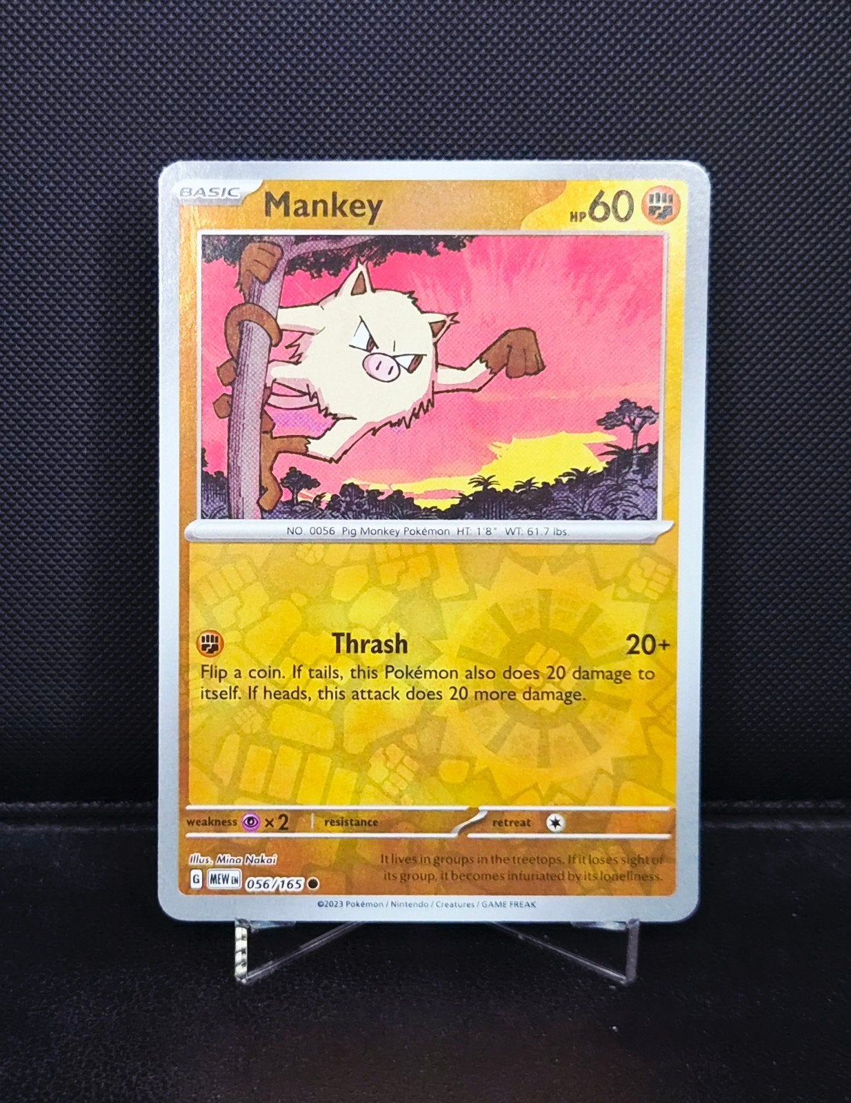 Mankey Reverse holo 056/165 MEW 151 Engels NM, Hobby en Vrije tijd, Verzamelkaartspellen | Pokémon, Ophalen of Verzenden, Zo goed als nieuw