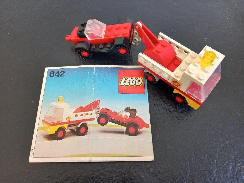 LEGO takelwagen met auto 642 -Compleet met instructie, Gebruikt, Overige thema's, Lego, Inclusief instructies