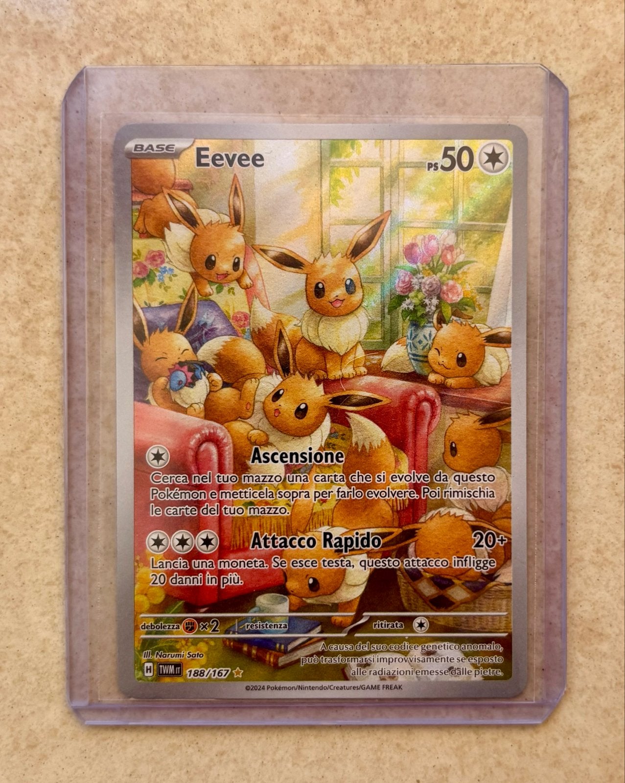 Pokemon Eevee 188/167 Scarlet & Violet Paldean Fates (PAF), Ophalen of Verzenden, Zo goed als nieuw, Losse kaart