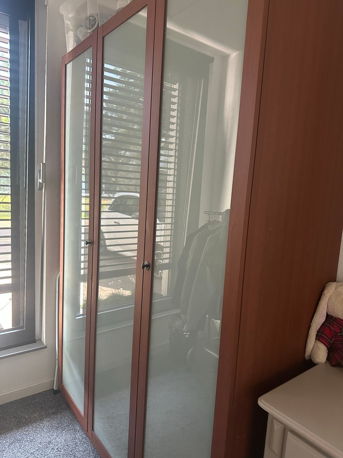 2x Drieurskast Kersenkleur - Gratis af te halen, Ophalen, Gebruikt, 200 cm of meer, Kledingkasten
