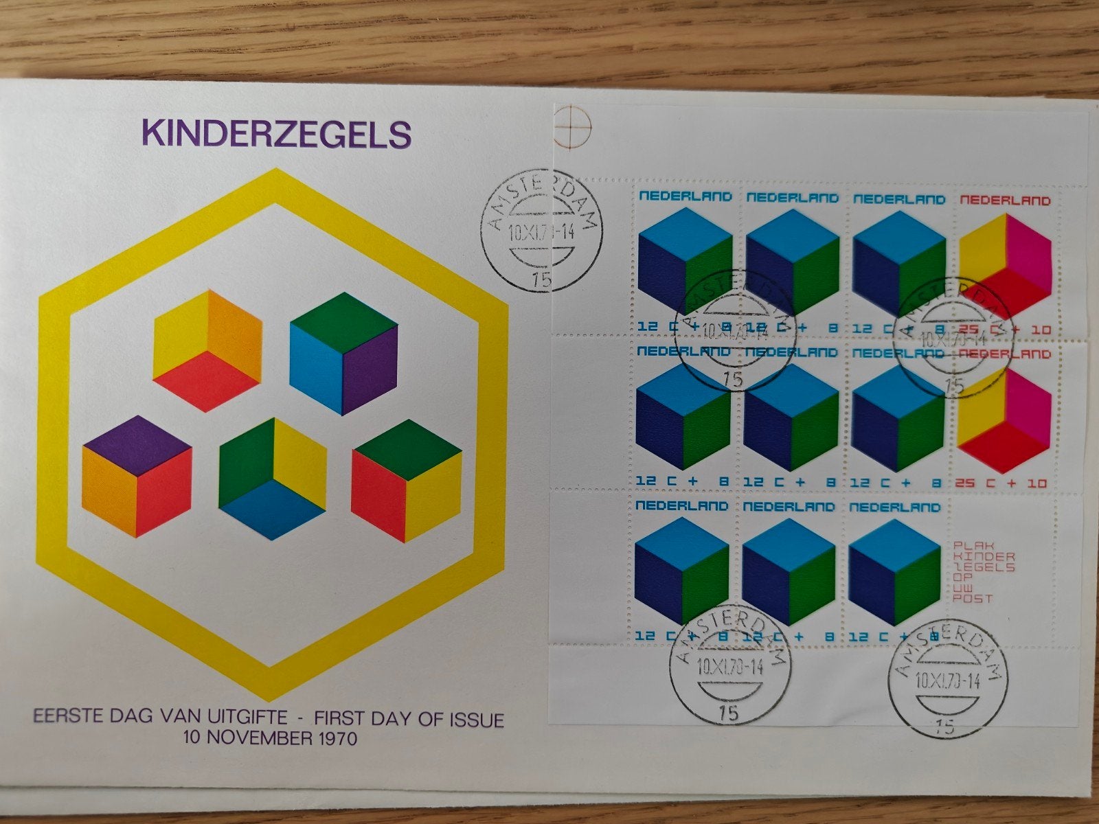 Nederland Kinderzegels FDC 1970 groot formaat, Postzegels en Munten, Ophalen of Verzenden