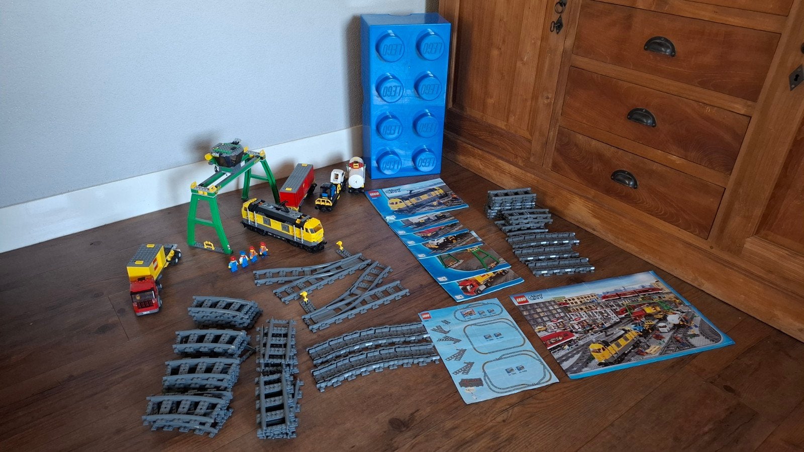 Lego City Trein Set 7939 met veel extra rails, Lego, Ophalen of Verzenden, Inclusief minifiguren, Complete set