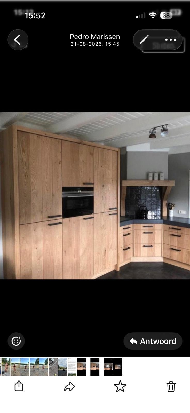 Houten keuken zonder apprateur, Ophalen, Gebruikt, Hout, Hoekkeuken