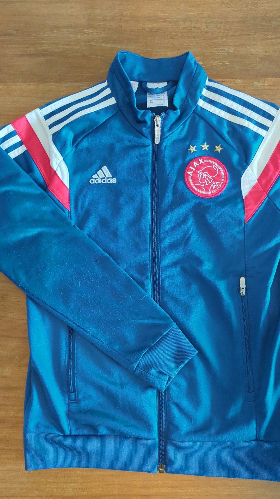 Ajax trainingsjack, blauw 11/12 jr, Adidas, Jongen of Meisje, Trui of Vest, Ophalen of Verzenden