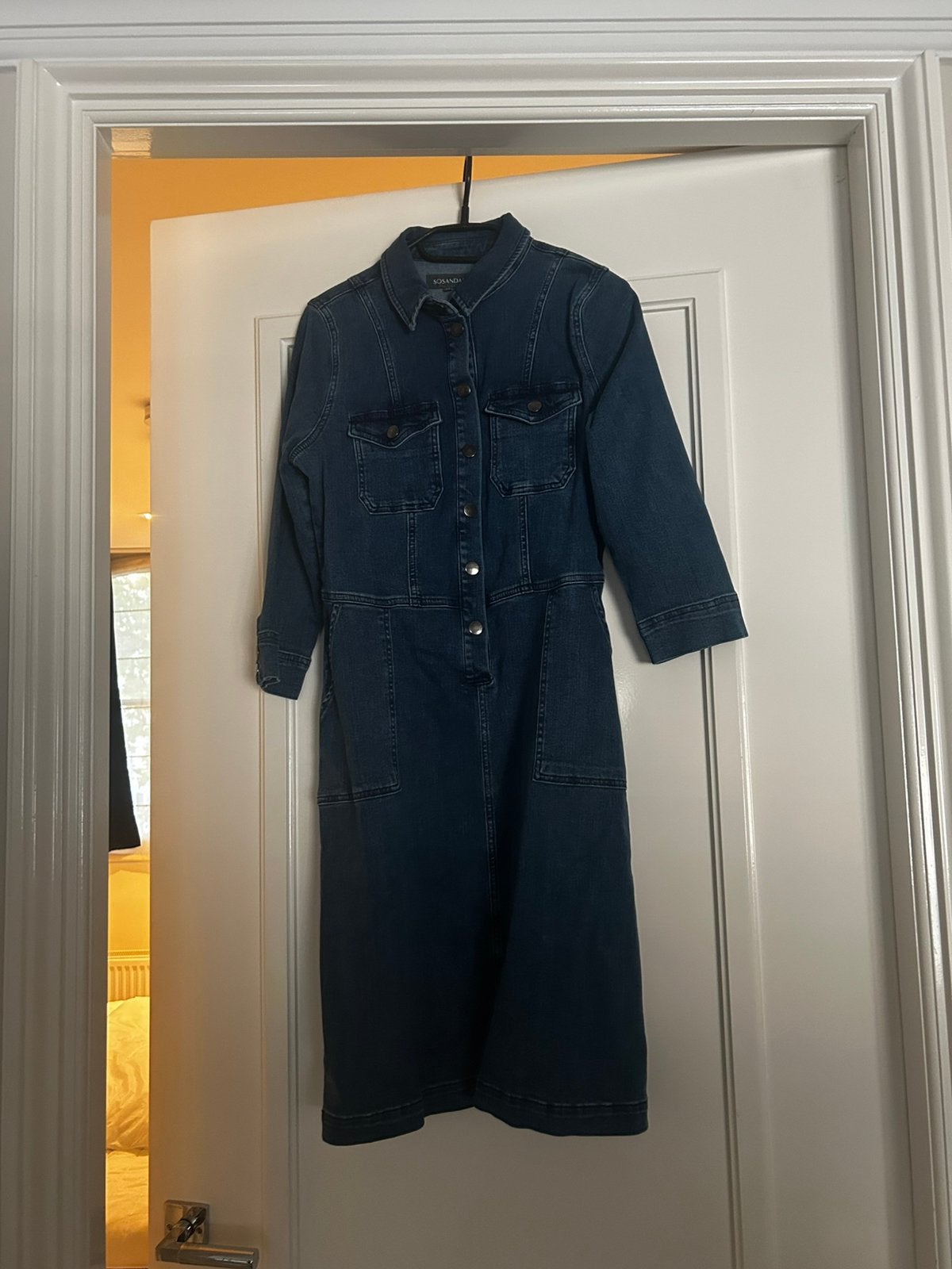Sosandar Denim Jurk Maat 42 (L), Kleding | Dames, Blauw, Maat 42/44 (L), Ophalen of Verzenden, Zo goed als nieuw