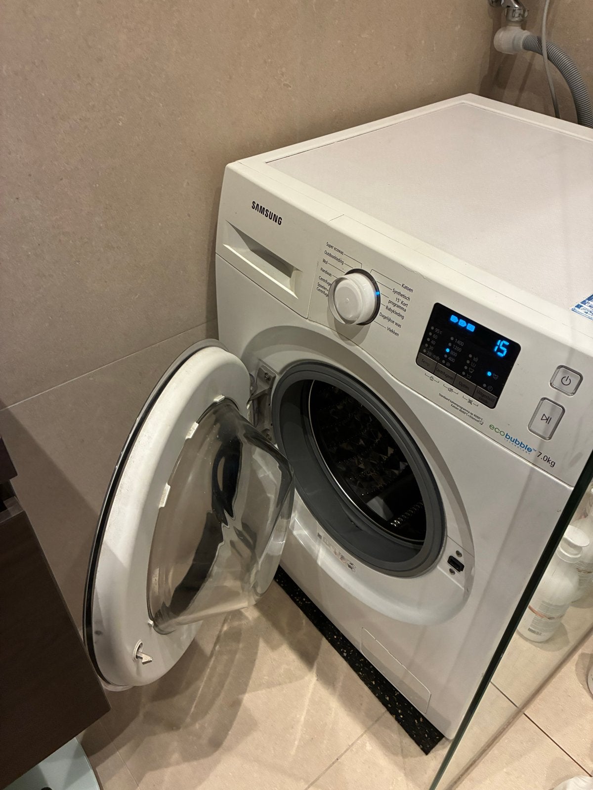 Samsung EcoBubble Wasmachine - Gebruikt, 9 jaar oud, Ophalen, Gebruikt, Voorlader, Kort programma
