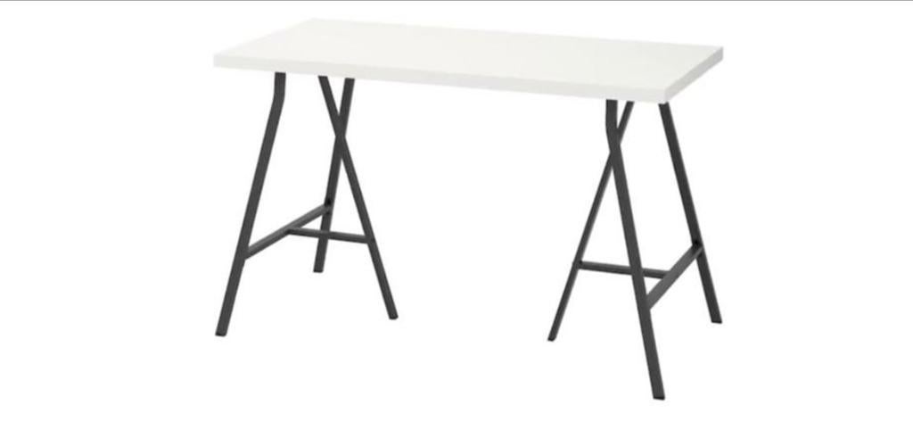 IKEA LINNMON Bureautafel 150x75cm met grijze poten, Huis en Inrichting, Tafels | Statafels, Ophalen of Verzenden, Zo goed als nieuw