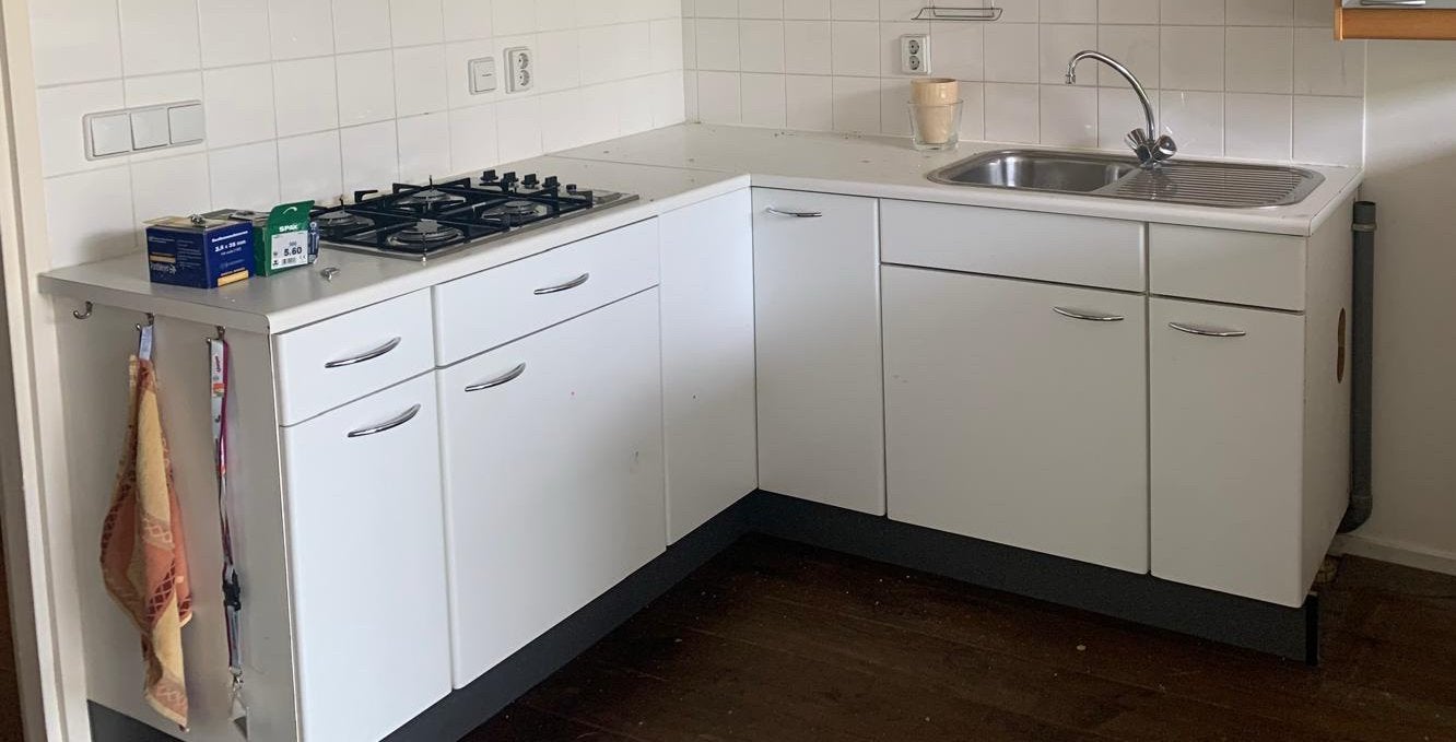 Basis voor een keuken (zonder gasfornuis), Ophalen, Gebruikt, Wit, 150 tot 200 cm