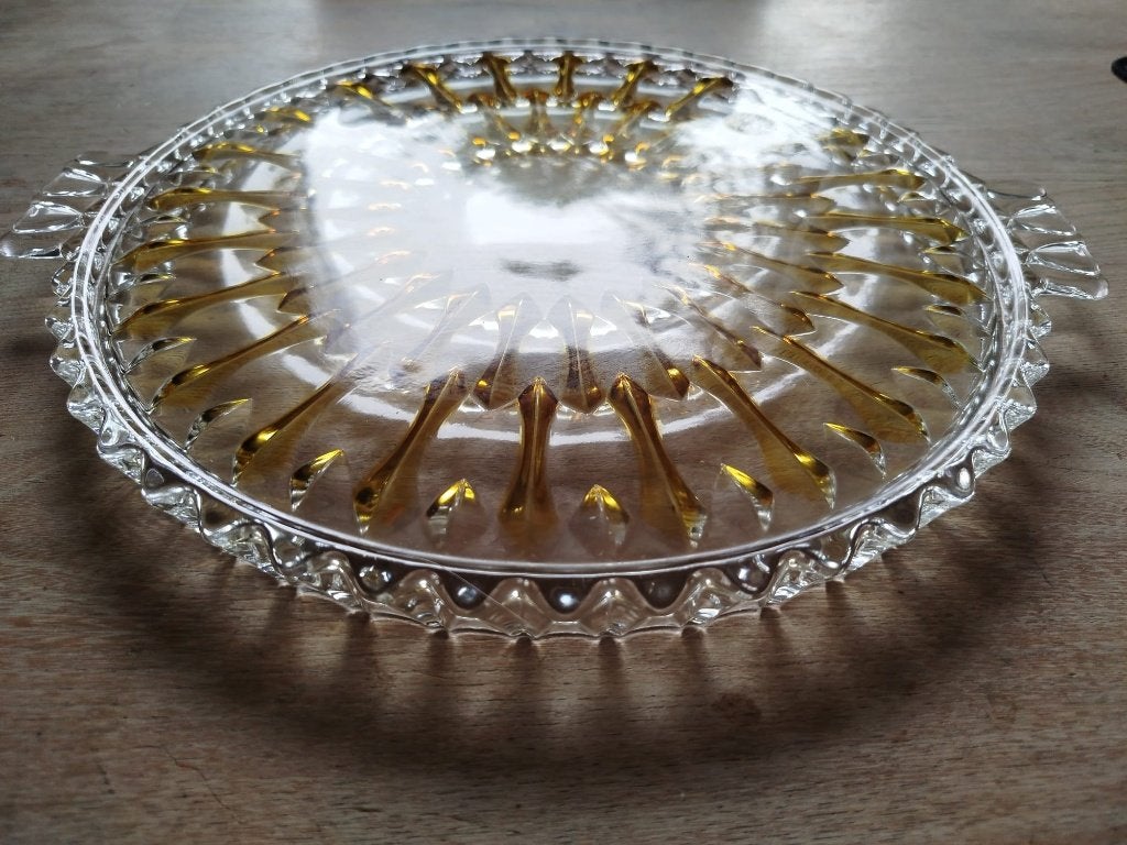 taartschaal amber – Walther Glas west-Duitsland, Ophalen of Verzenden
