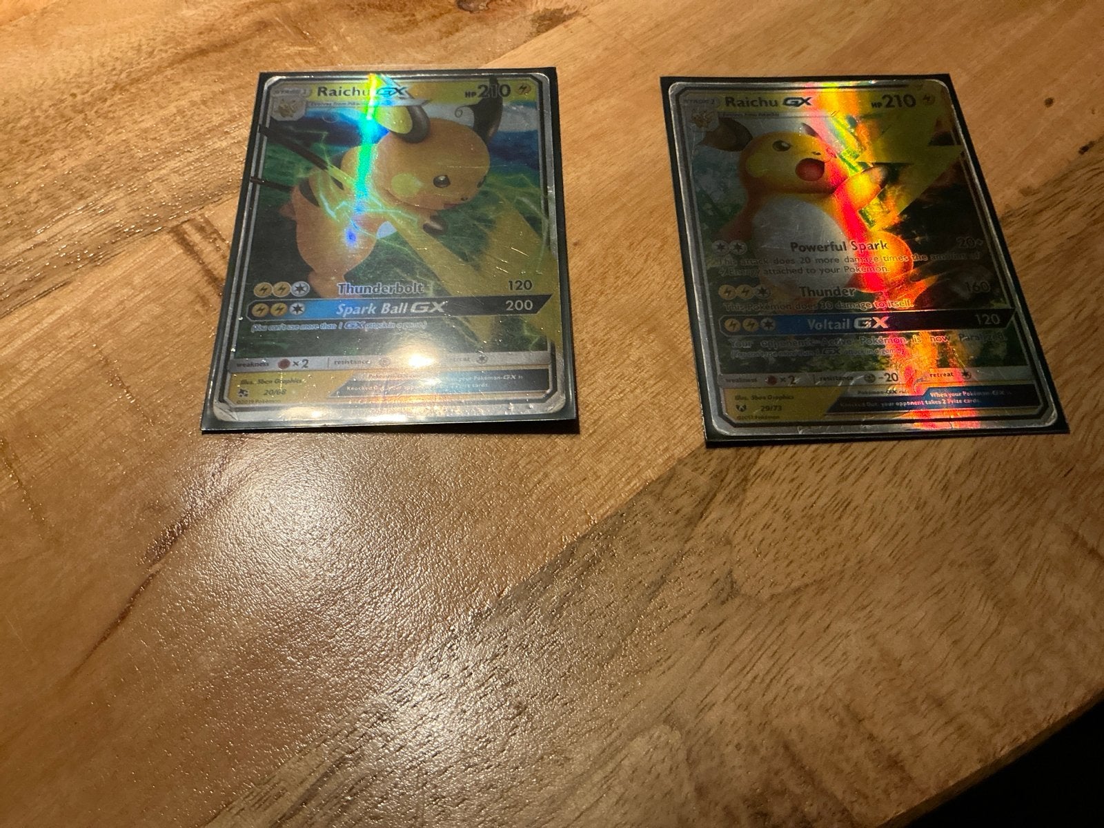 Raichu GX Pokémon Kaarten - Foil, Hobby en Vrije tijd, Ophalen of Verzenden, Zo goed als nieuw, Meerdere kaarten, Foil