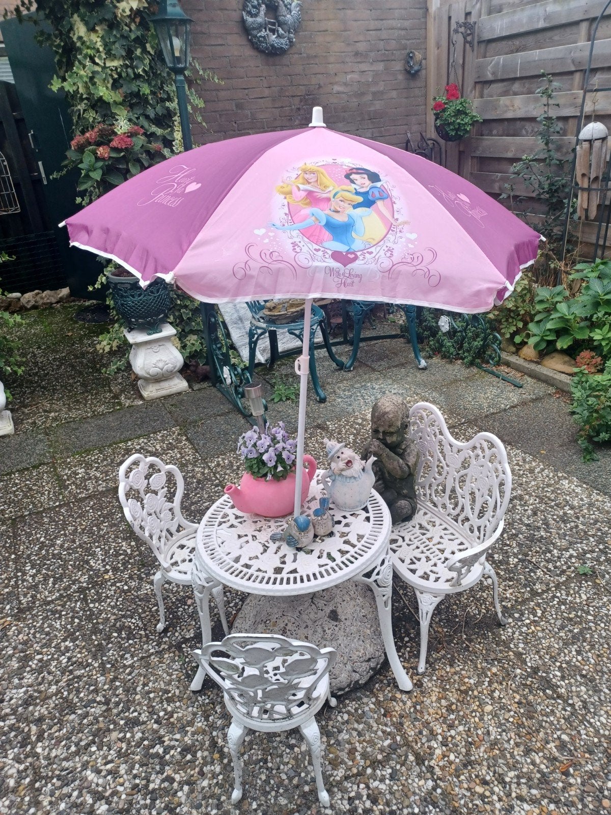 ijzer Frans bistro kinder tuinsetje, Tuin en Terras, Ophalen, Aluminium, 4 zitplaatsen