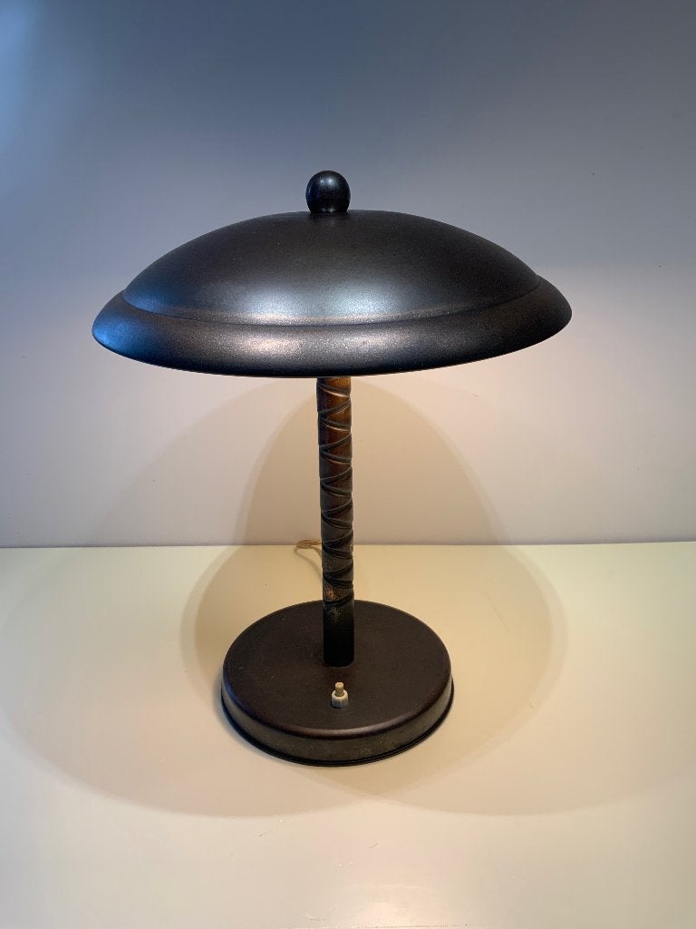 Art Deco Tafellamp Messing, Huis en Inrichting, Ophalen of Verzenden, Gebruikt, Bureaulamp, Art deco
