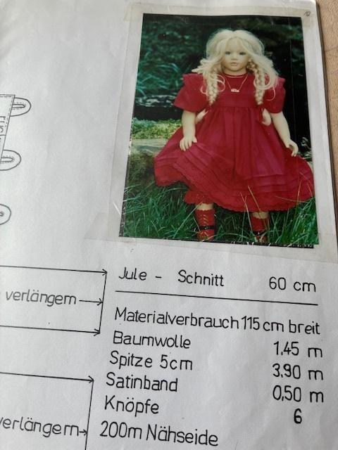 anette himstedt kledingpatronen jule, Verzamelen, Poppen, Ophalen of Verzenden, Nieuw, Kleertjes, Levensecht of Reborn