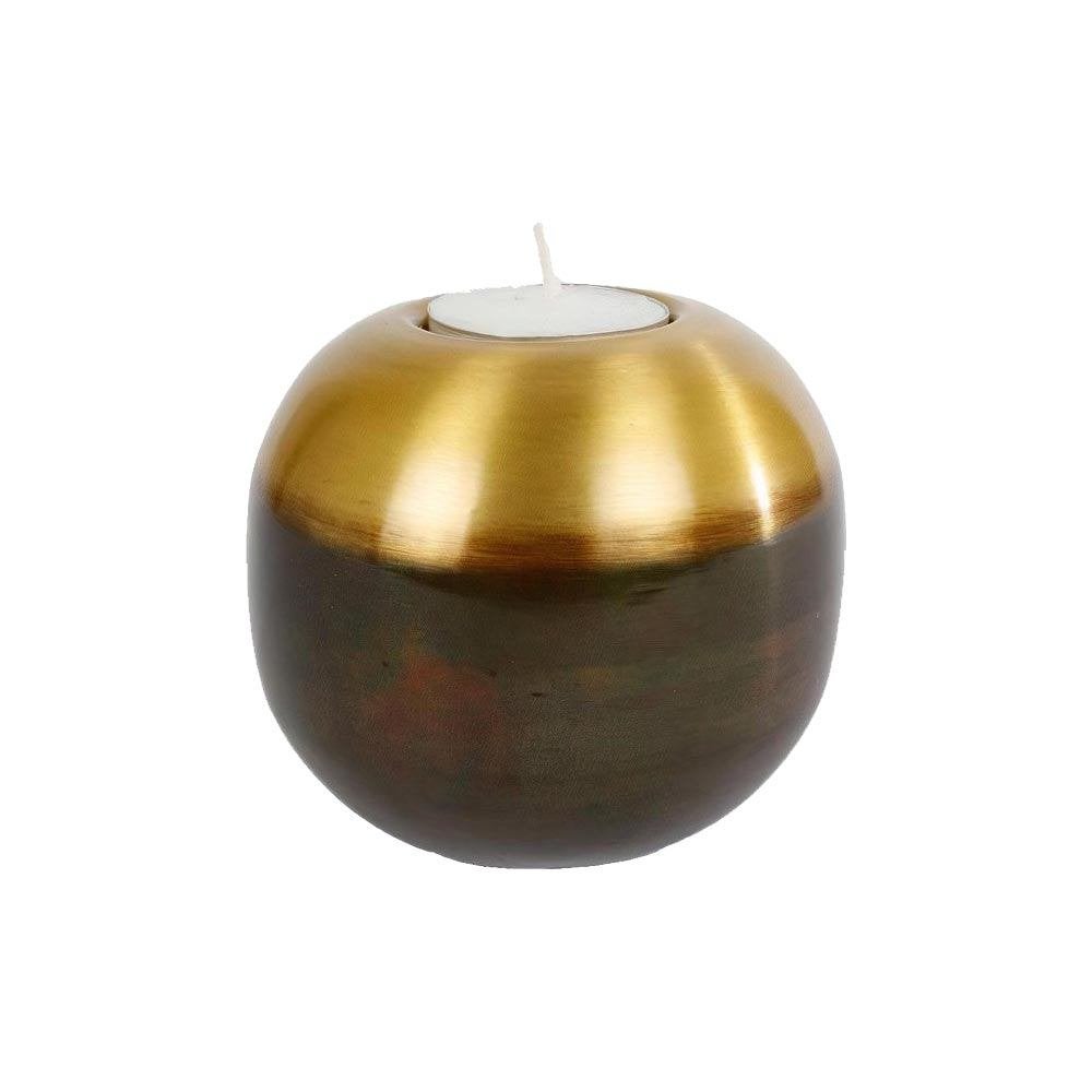 Waxinelichthouder aluminium rond, Ophalen of Verzenden, Nieuw, Goud, Waxinelichthouder