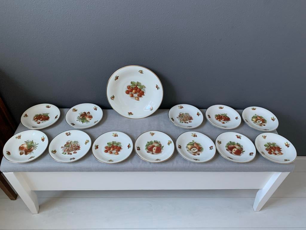 Bavaria  Fruitservies,1schaal en 12 bordjes, Antiek en Kunst, Antiek | Servies los, Ophalen of Verzenden