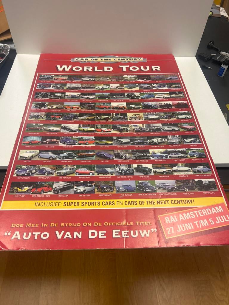 Car of the Century World Tour Poster, Ophalen, Gebruikt