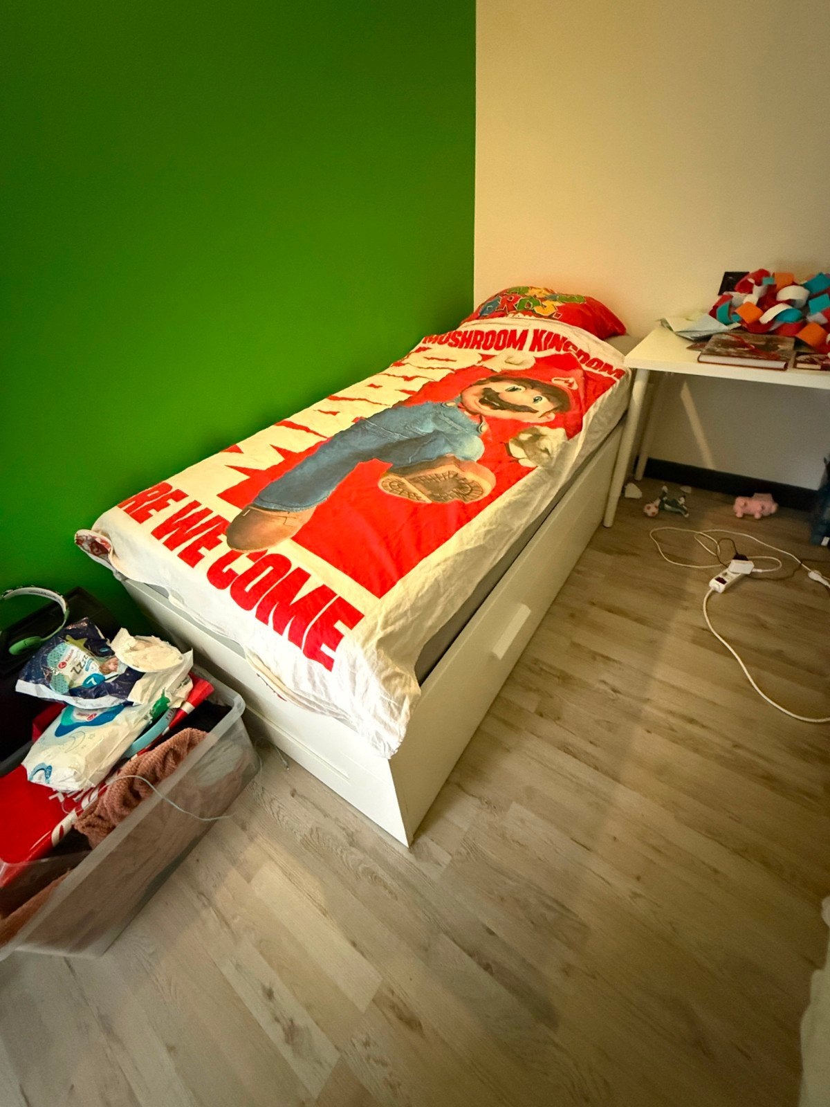 IKEA BRIMNES bed (excl. lattenbodem/matras), Ophalen, 90 cm, Eenpersoons, Wit