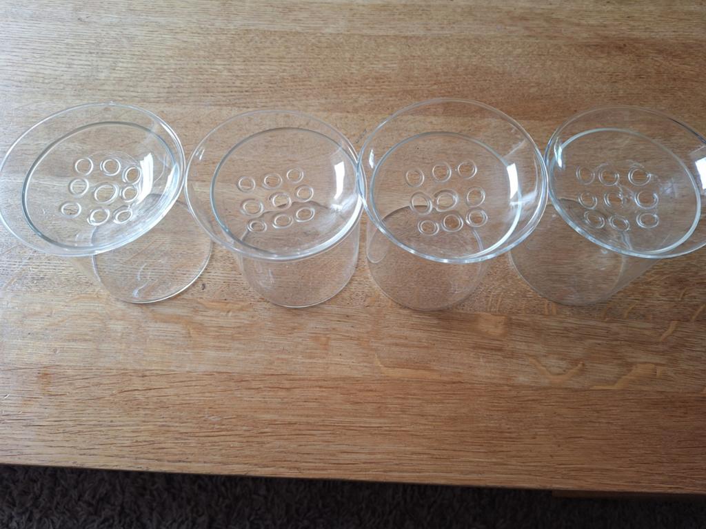 Set van 4 glazen stek- en kiemvaasjes, Overige kleuren, Ophalen of Verzenden, Minder dan 50 cm, Glas