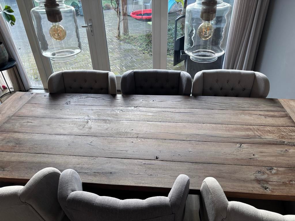 Grote Kloostertafel 260x100x80 cm - Stevig en Robuust, Huis en Inrichting, Tafels | Eettafels, Ophalen, Gebruikt, 100 tot 150 cm