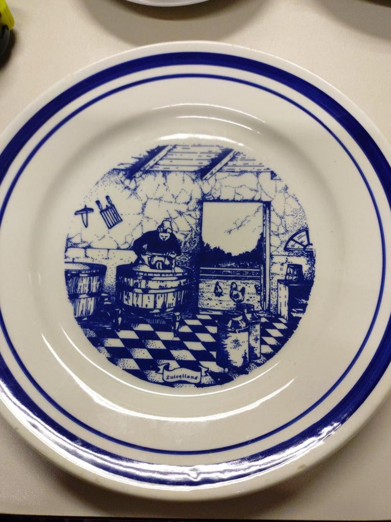 Vintage Zuivelland sierbord - Delfts blauw stijl, Antiek en Kunst, Ophalen of Verzenden