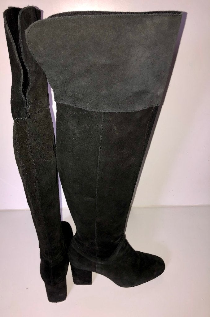 ZARA zwarte suede leren SEXY omslag knie laarzen maat 39, Hoge laarzen, Ophalen of Verzenden, Zo goed als nieuw, Zara