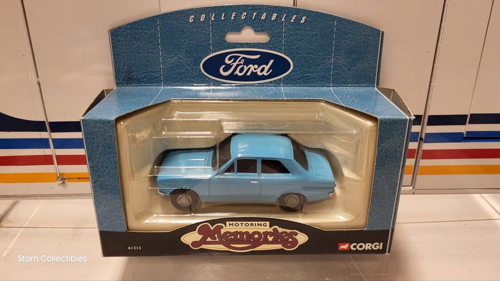 Corgi Motoring Memory Ford Escort MK1 Light Blue, Hobby en Vrije tijd, Modelauto's | 1:43, Auto, Corgi, Ophalen of Verzenden, Zo goed als nieuw