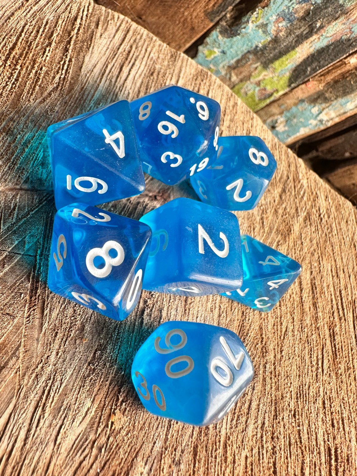 DND dice / dobbelstenen set / blauw / D&D / nieuw, Hobby en Vrije tijd, Gezelschapsspellen | Overige, Ophalen of Verzenden, Zo goed als nieuw