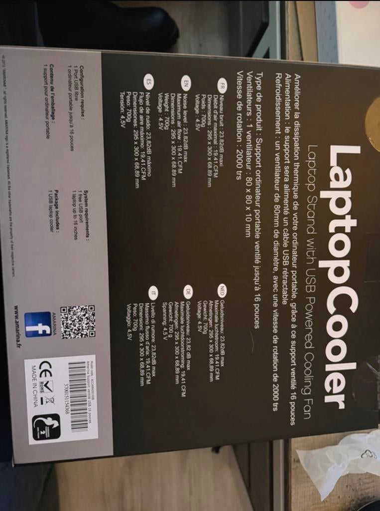Laptop Cooler Stand met USB-voeding en Ventilator, Ophalen of Verzenden, Zo goed als nieuw
