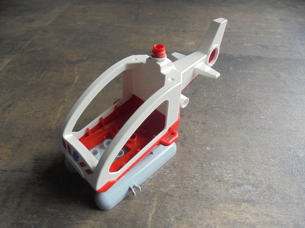 Lego Duplo Helicopter Body Medium & Skids (zie foto's), Ophalen of Verzenden, Gebruikt, Losse stenen, Duplo